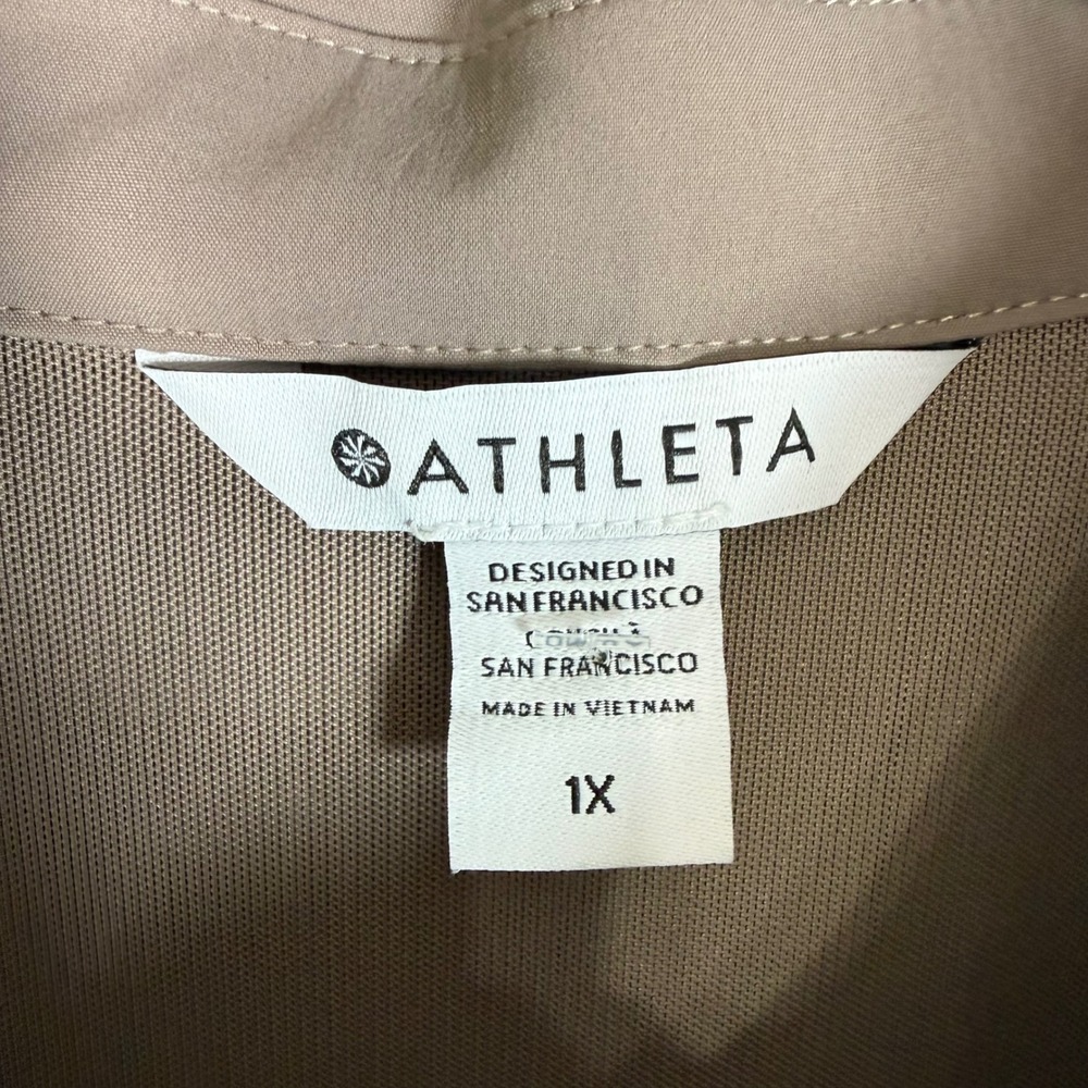 Athleta Taupe Zip-Front Mini Dress - Picture 7 of 12